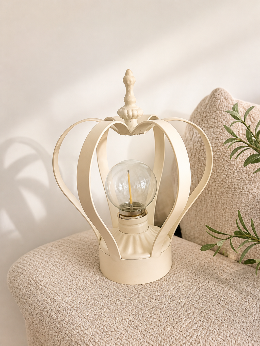 Cream Crown Lamp