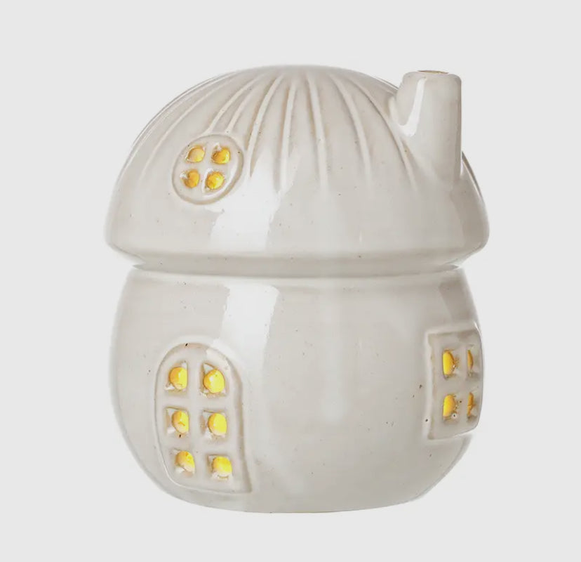 White Ceramic Mushroom LED House