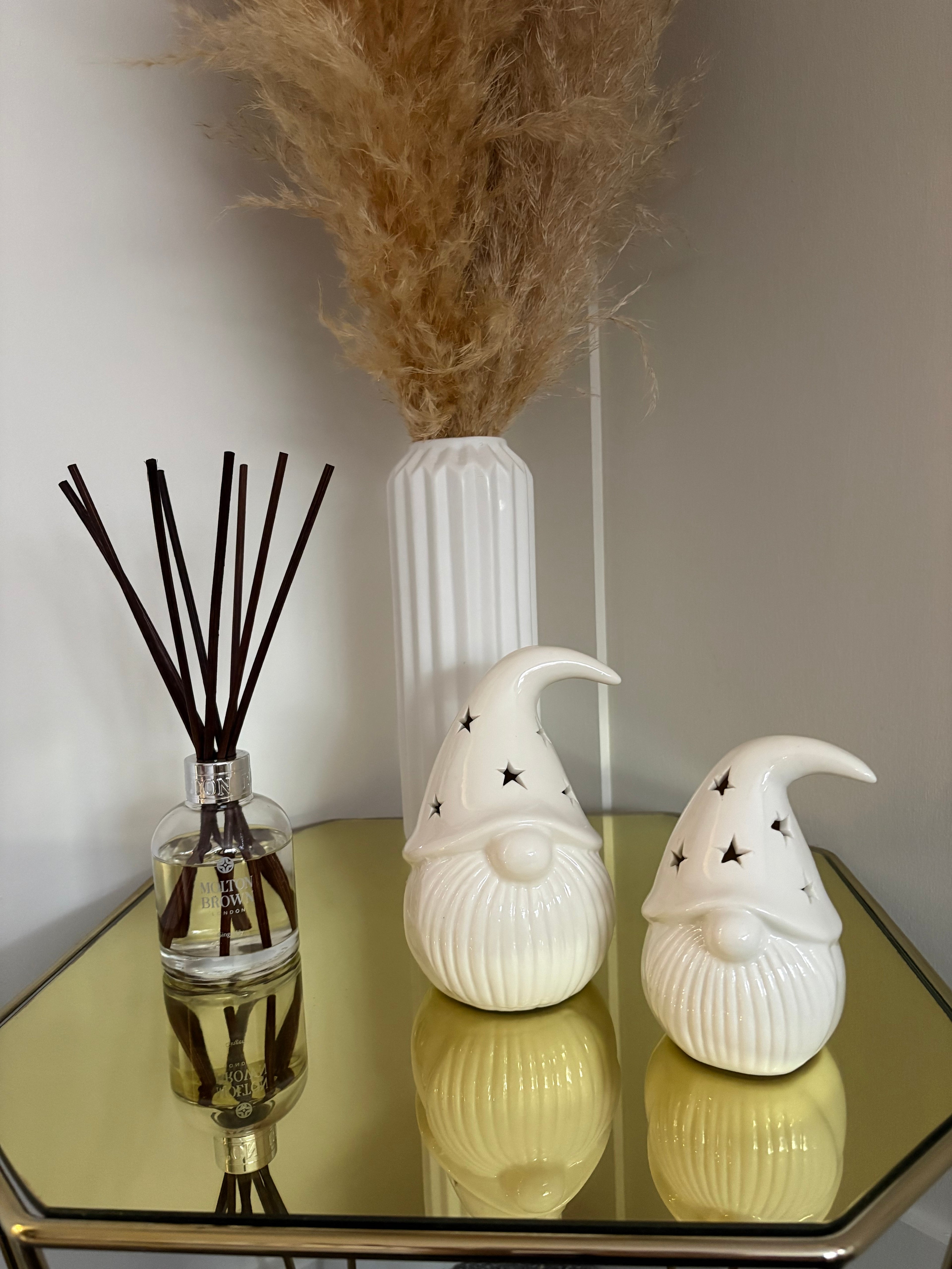 Pair of White Ceramic LED Gonks