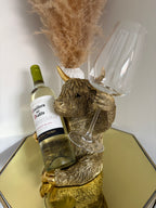 Gold Highland Cow Glass and Bottle Holder