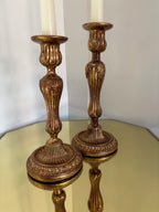 Antiqued Gold Candlestick Holders