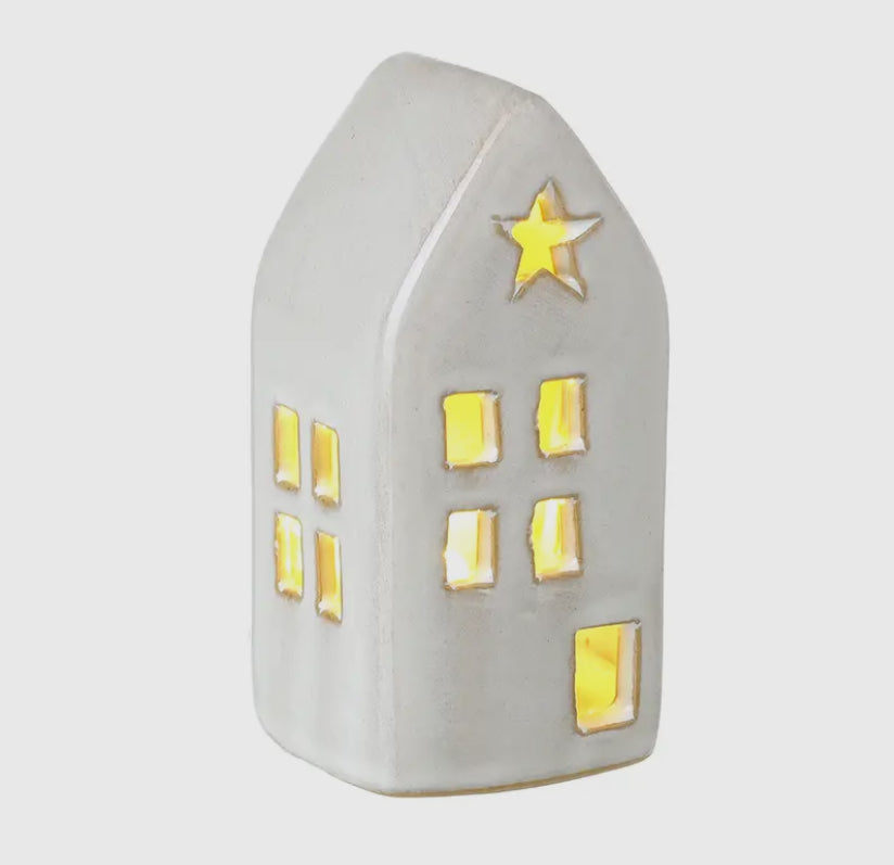 White Ceramic LED House