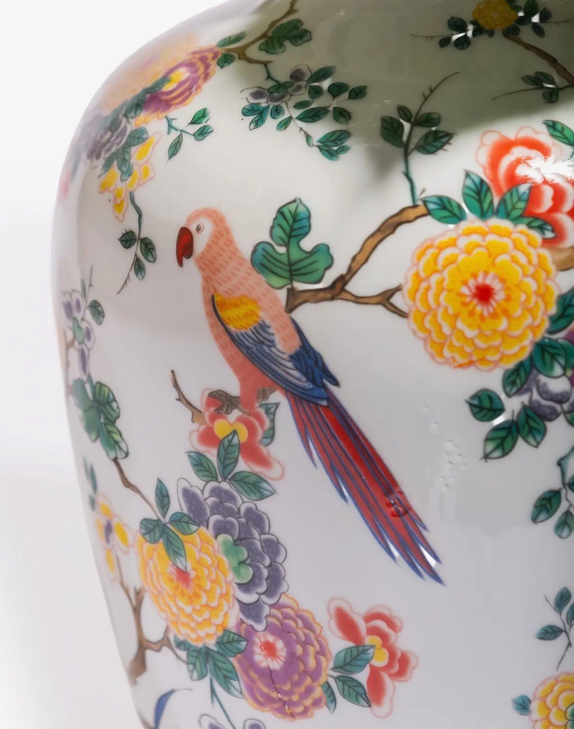 Tropical Birds and Flowers Vase