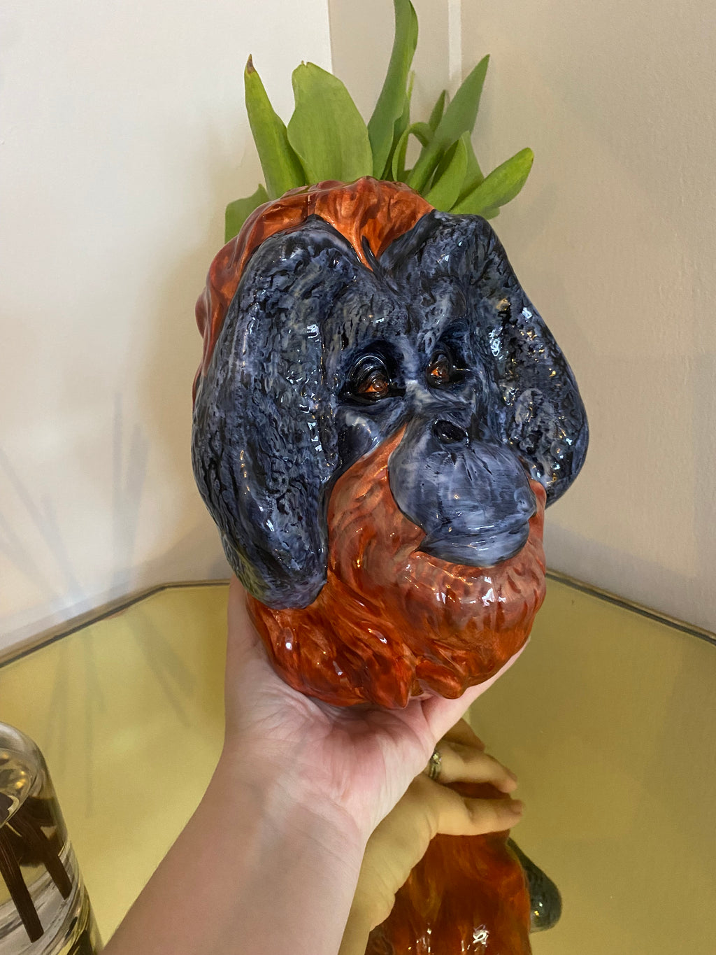 Orangutan Wall Sconce Vase