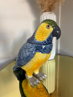 Blue Cockatoo Ceramic Vase or Storage Pot