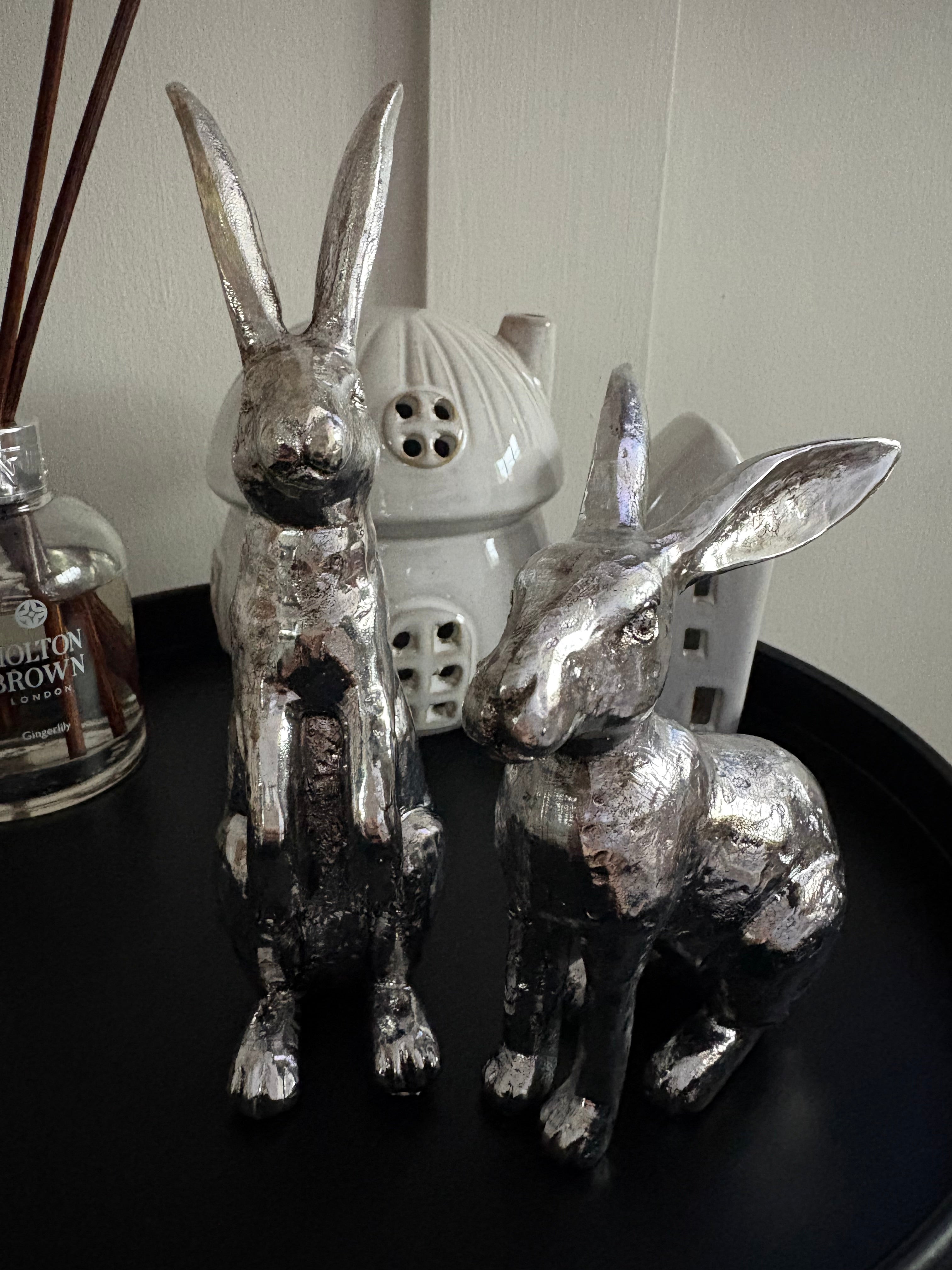 Pair of Silver Rabbits