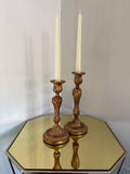Antiqued Gold Candlestick Holders