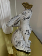 Aged Stone Rabbit with Butterfly