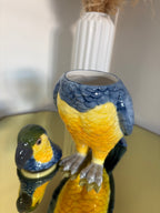 Blue Cockatoo Ceramic Vase or Storage Pot