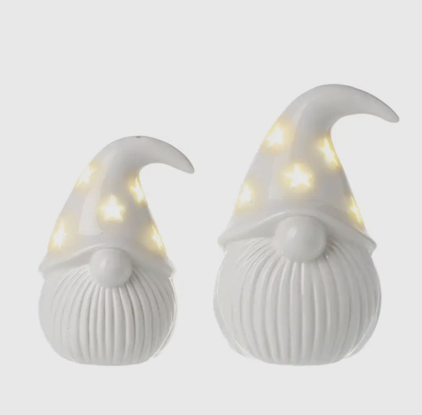 Pair of White Ceramic LED Gonks