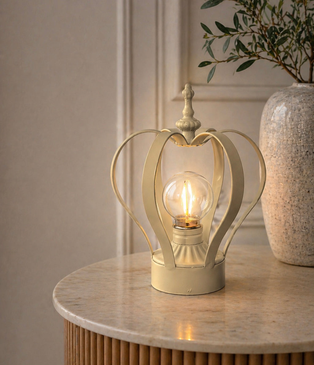 Cream Crown Lamp