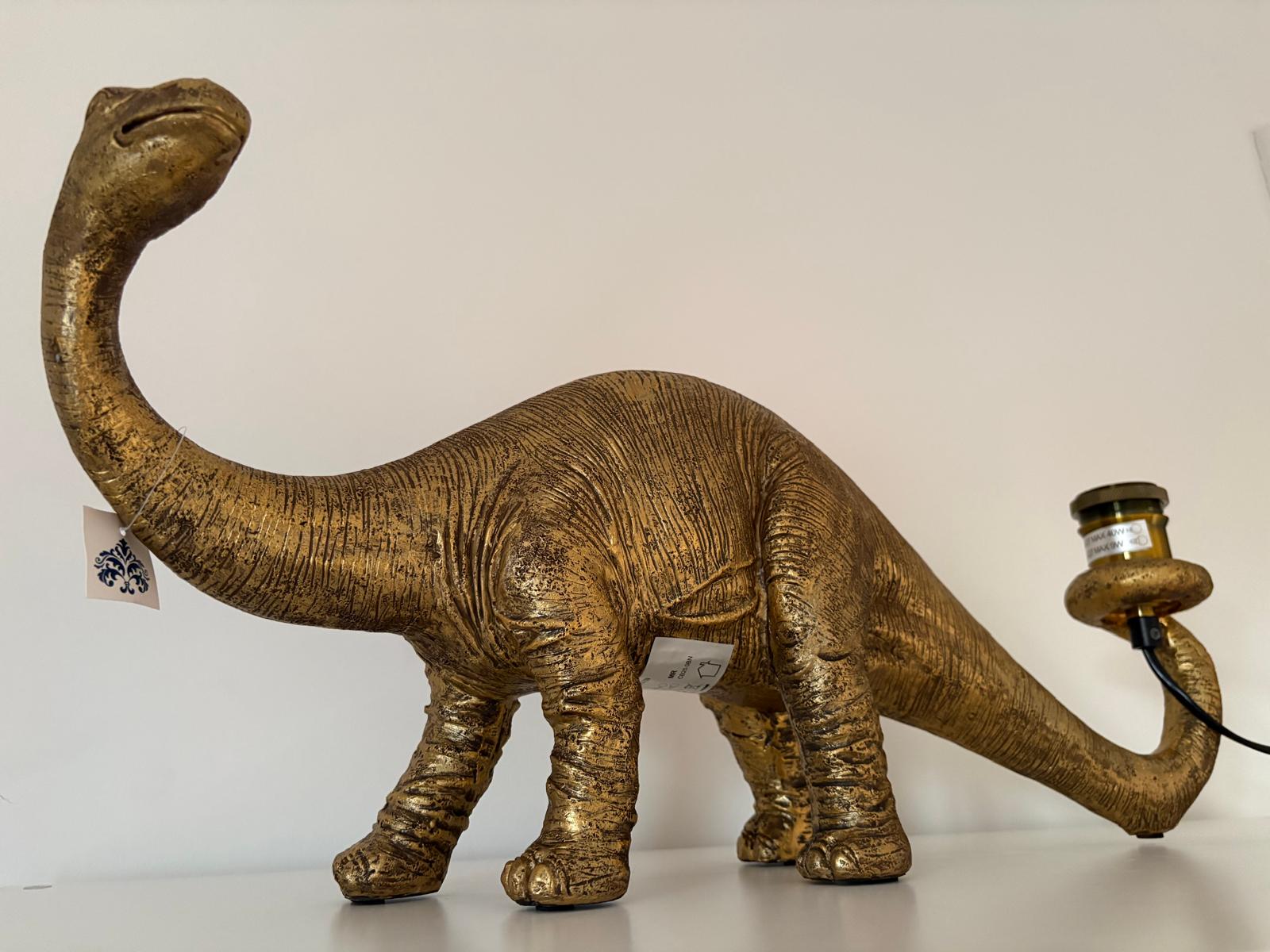 Antique Gold Brontosaurus Table Lamp