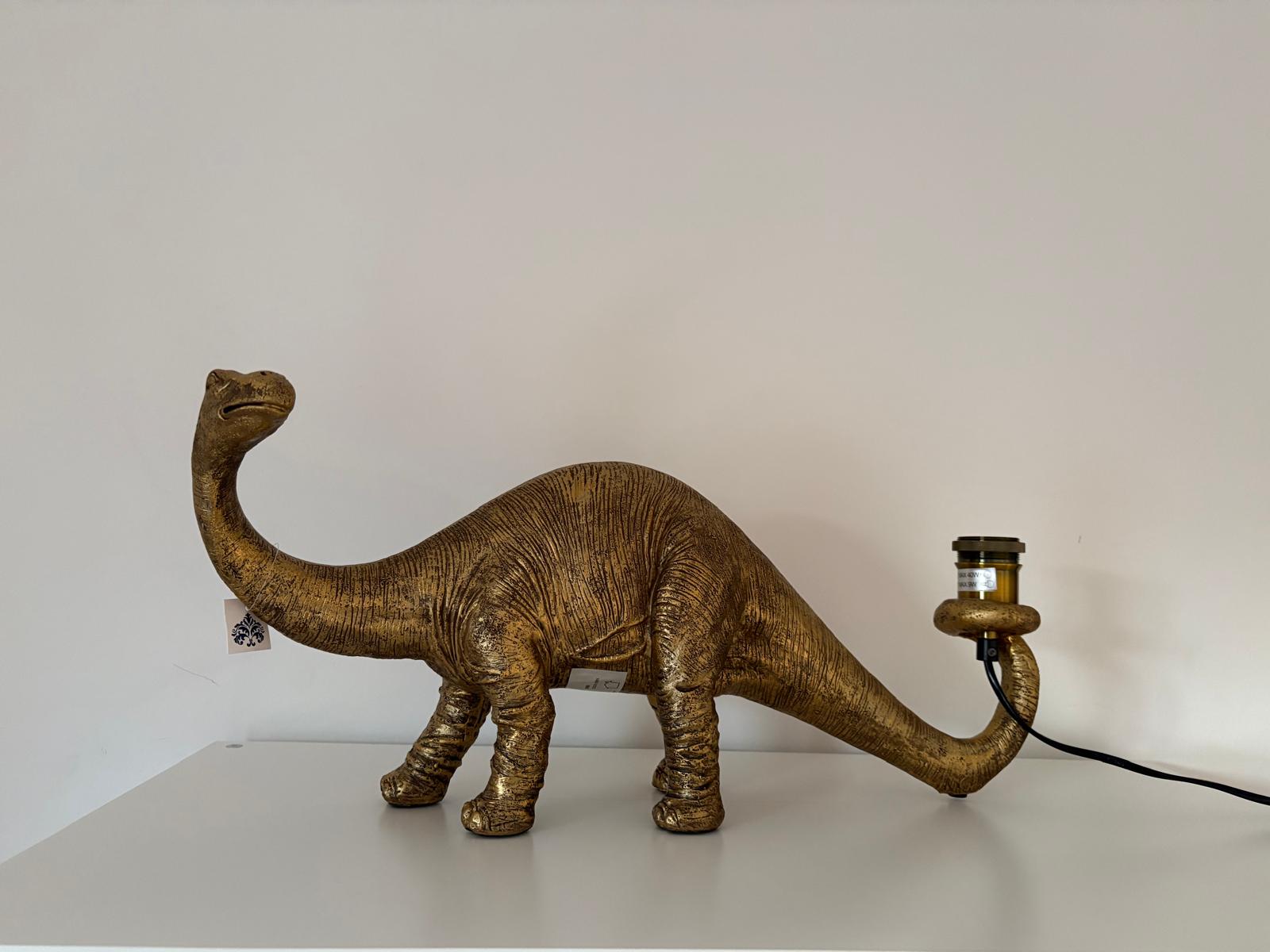 Antique Gold Brontosaurus Table Lamp