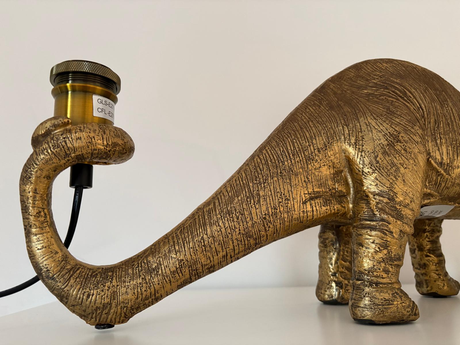 Antique Gold Brontosaurus Table Lamp