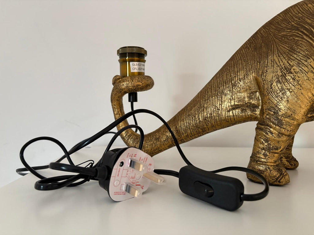 Antique Gold Brontosaurus Table Lamp