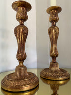 Antiqued Gold Candlestick Holders