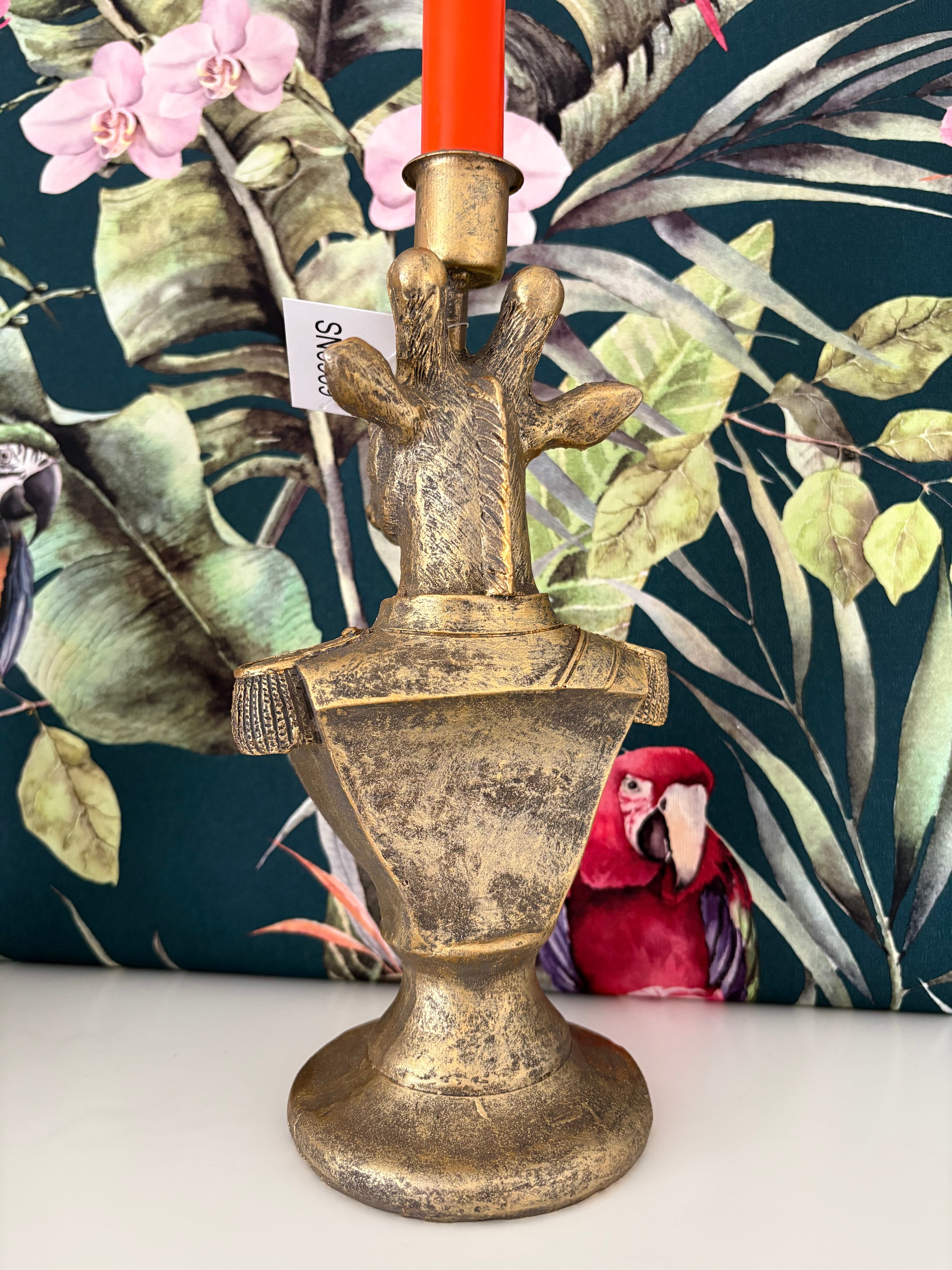 Military Giraffe Candlestick Holder