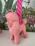 Pink Poodle Ceramic Candle Holder