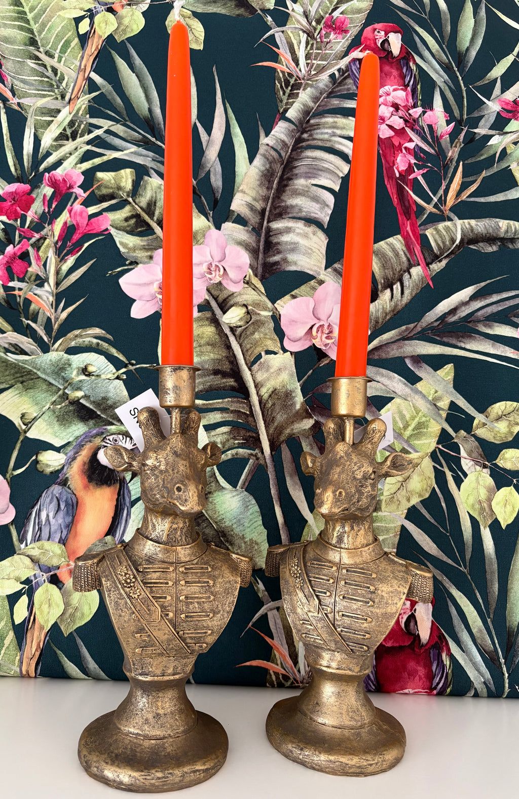 Military Giraffe Candlestick Holder