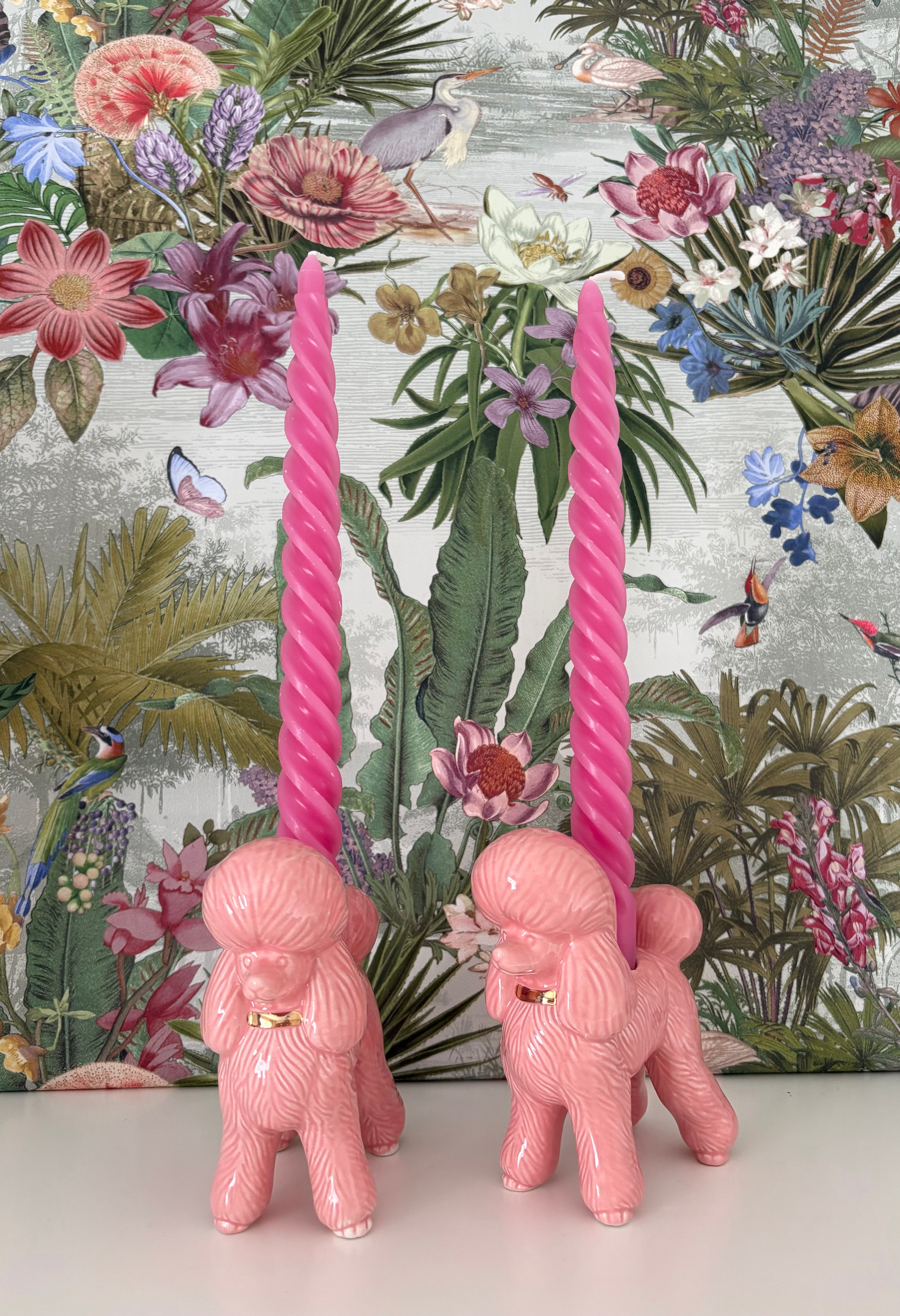 Pink Poodle Ceramic Candle Holder