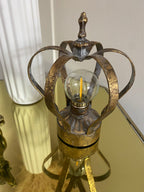 Antiqued Gold Crown Lamp