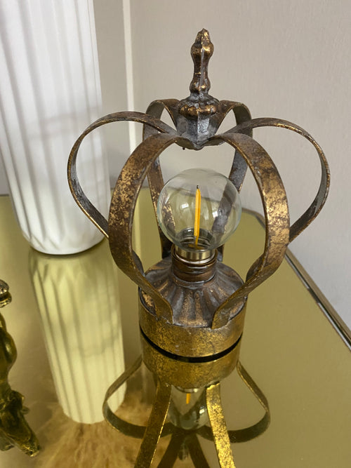 Antiqued Gold Crown Lamp
