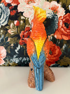 Orange Parrot on a Perch Vase