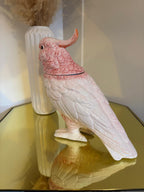 Pink Cockatoo Ceramic Vase or Storage Pot