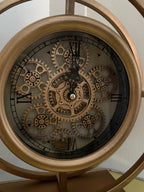 Vintage-Style Gear Clock - Steampunk Mechanical Moving Cog Display