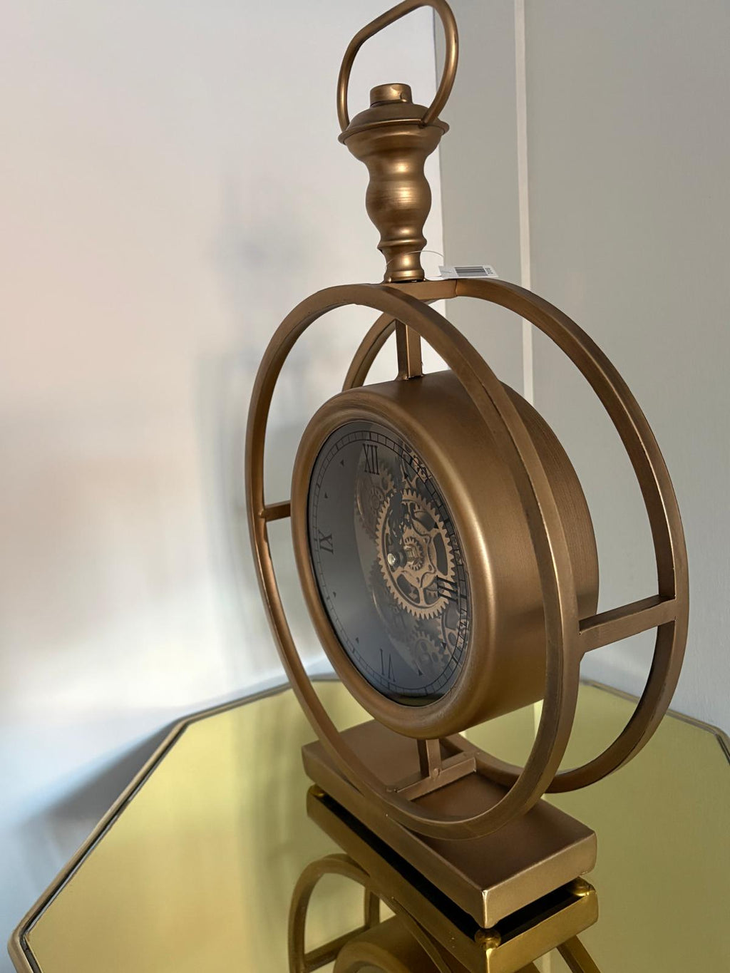 Vintage-Style Gear Clock - Steampunk Mechanical Moving Cog Display
