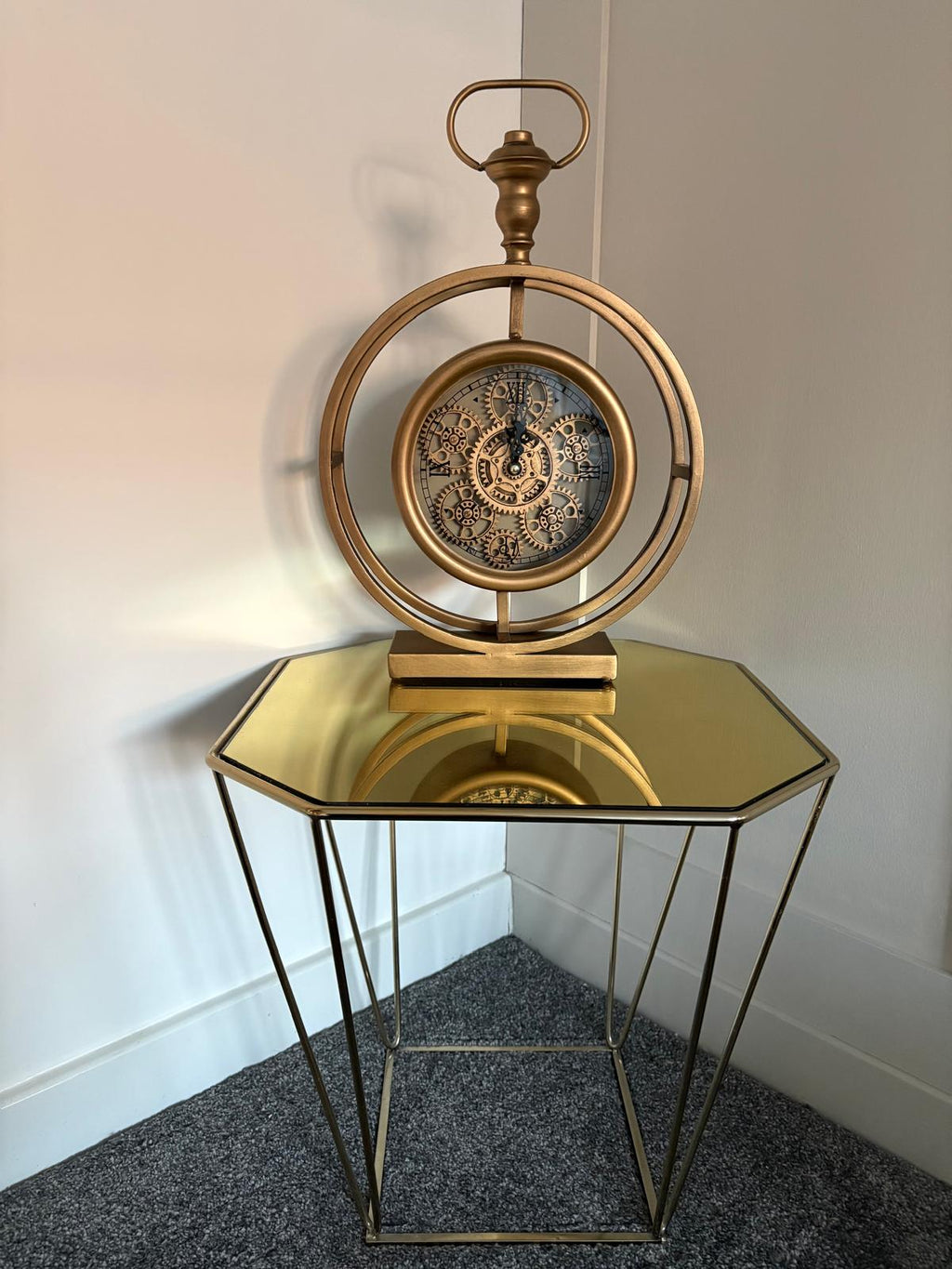 Vintage-Style Gear Clock - Steampunk Mechanical Moving Cog Display
