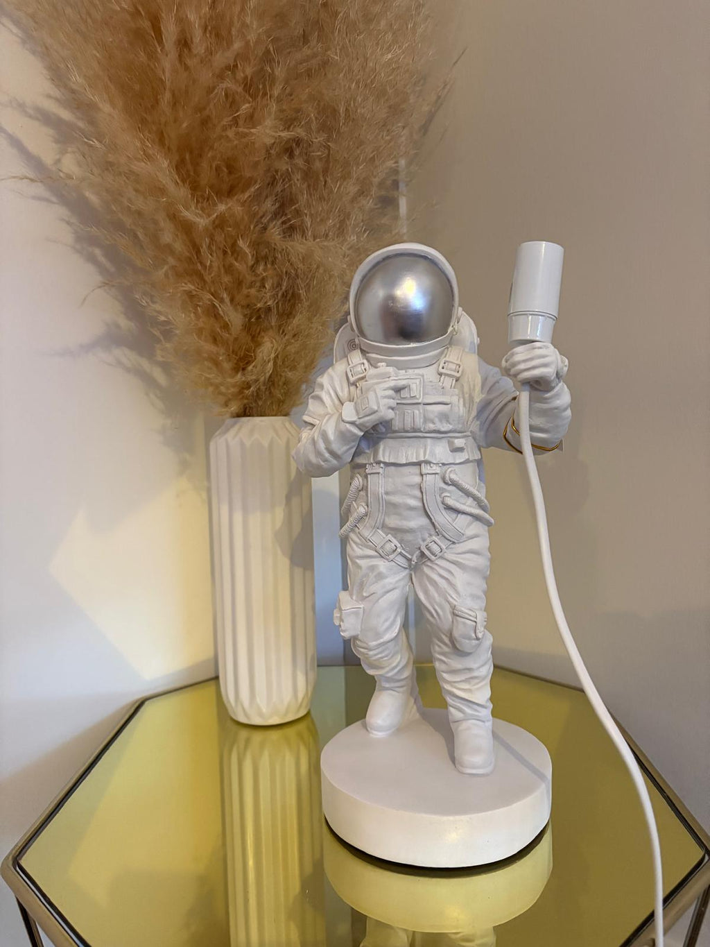 White Standing Astronaut Lamp